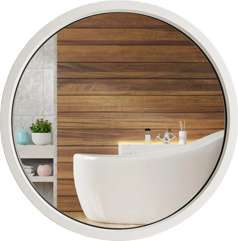 Miroir Mural Ovale Transparent Tutumi - Grand Miroir Déco Profondeur 30mm