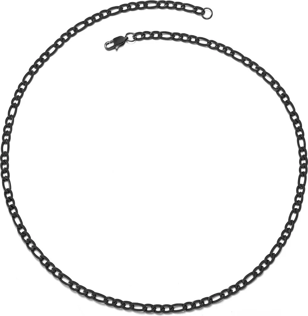 Collana Figaro da uomo in acciaio inossidabile argentato con catena a cordoncino 5 mm 45-90 cm - 6