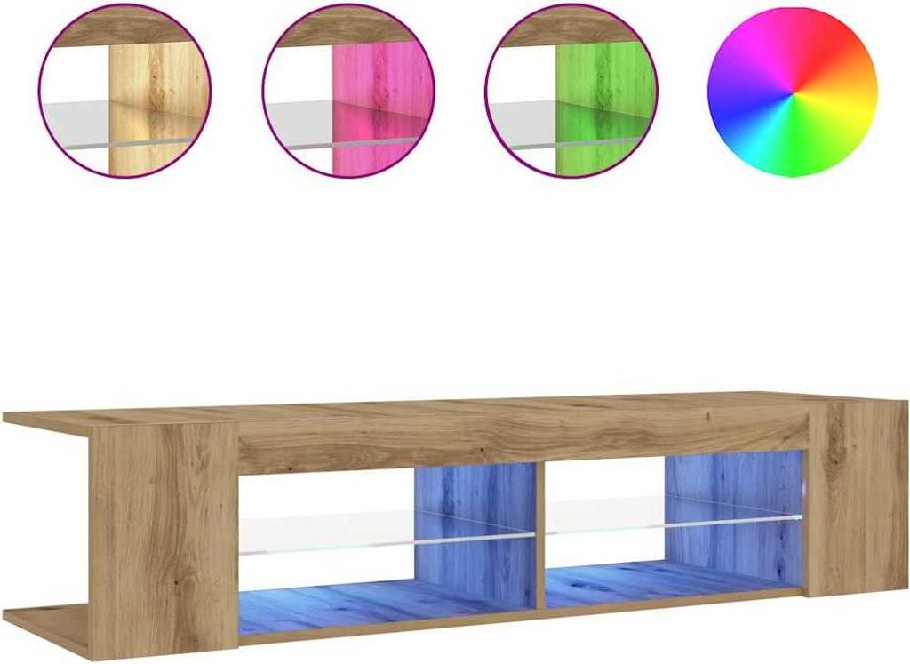 TV-Schrank mit LED-Leuchten Artisan-Eiche 135x39x30 cm