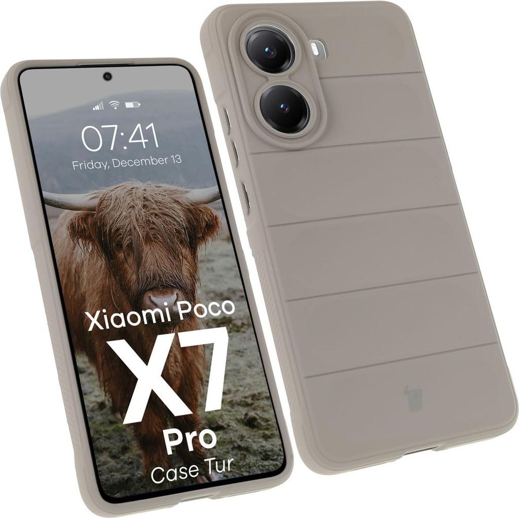 Bizon Case Tur Panzerhülle für Xiaomi Poco X7 Pro, Hellgrau