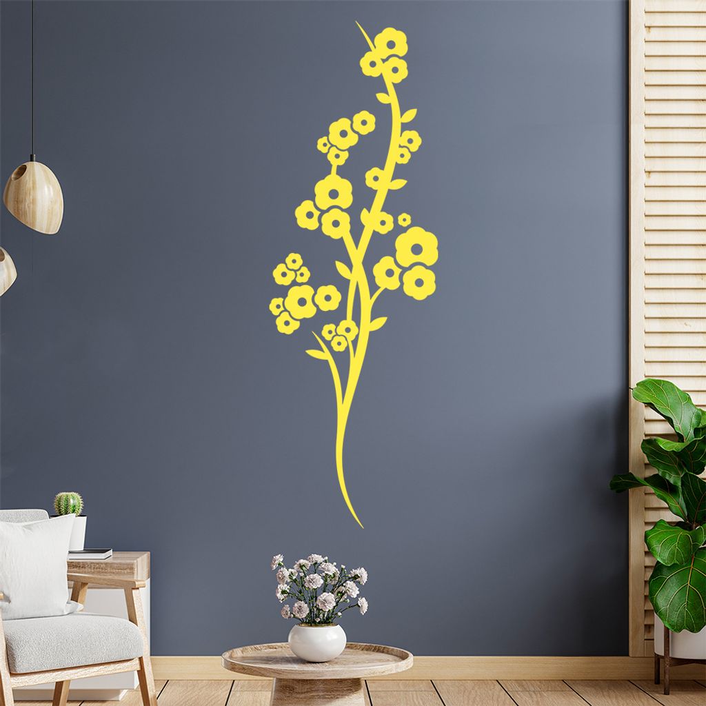 Schöne Blüten Ranke Wandtattoo in 6 Größen - Wandaufkleber Wall Sticker - Dekoration, Küche, Wohnzimmer, Schlafzimmer, Badezimmer
