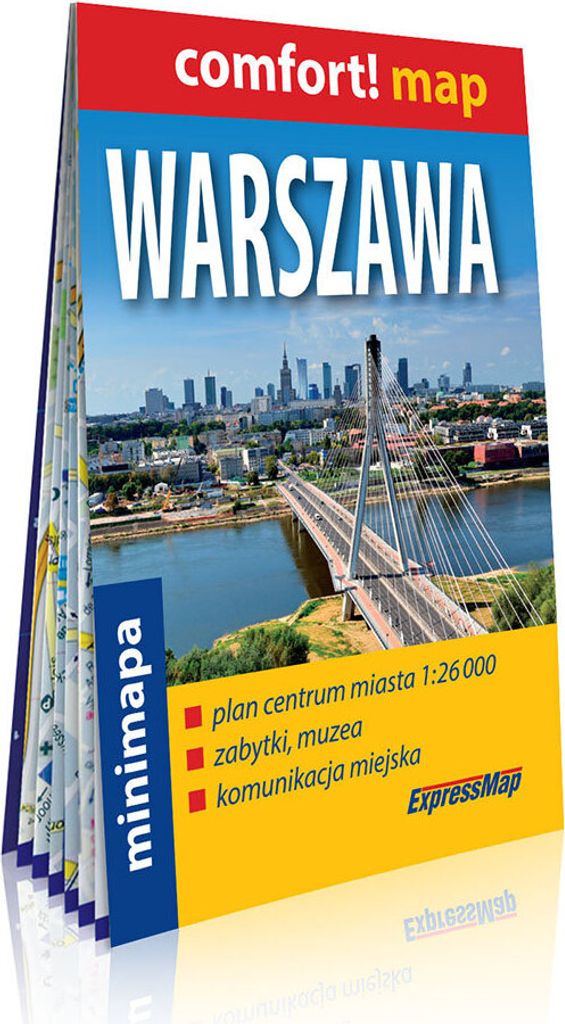 Warszawa laminowany plan miasta mini 1:26 000