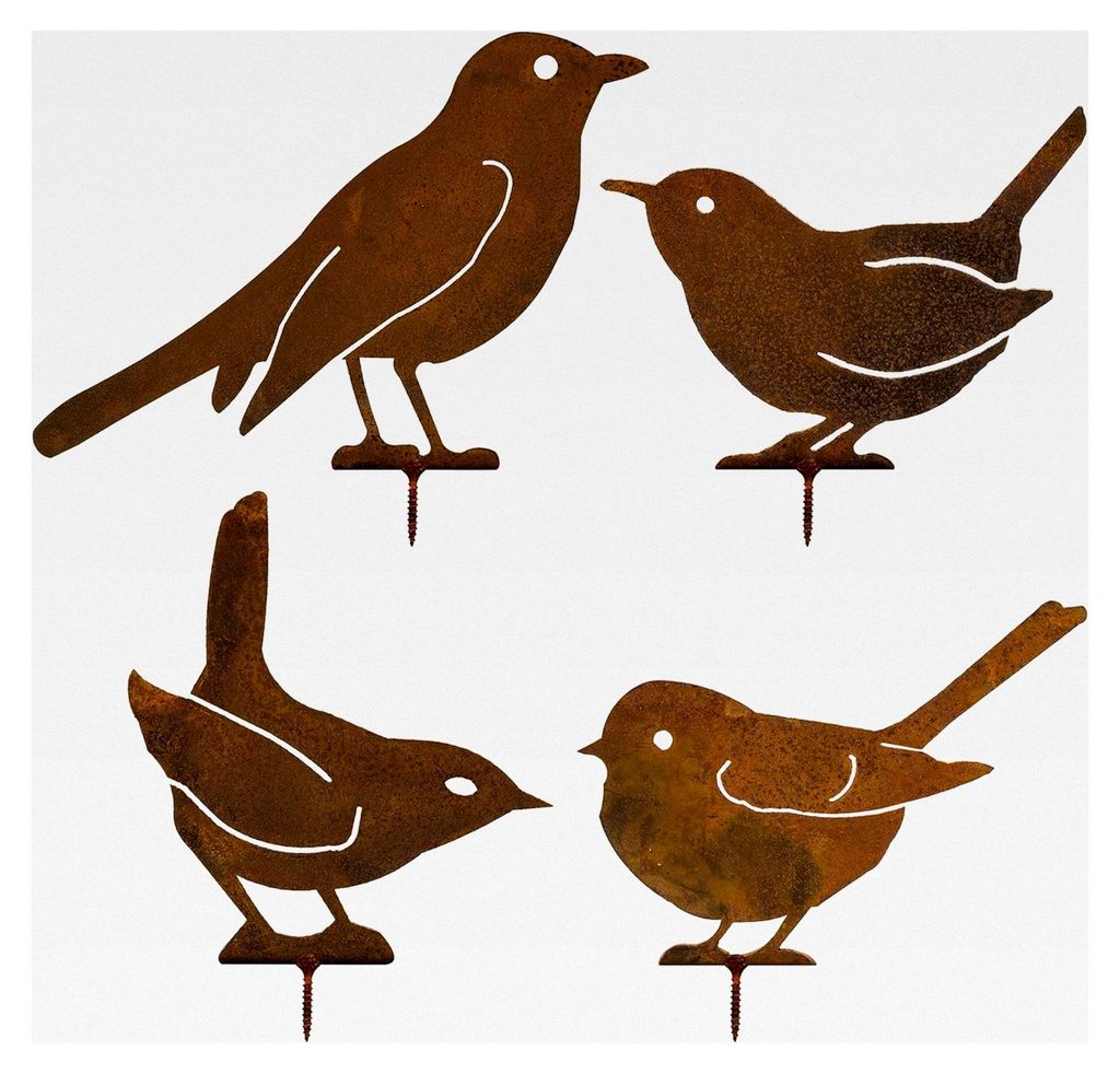 Rost Vogel Gartendekoration für den Außenbereich, Gartenstecker aus Metall