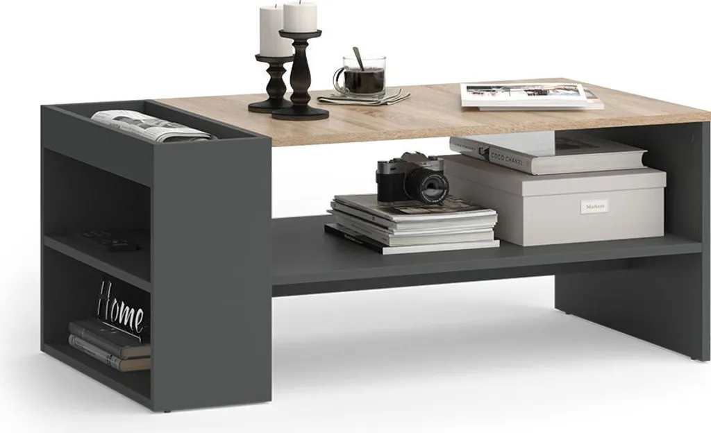 Table basse robuste avec étagères de rangement ouvertes Vicco Wido - 5