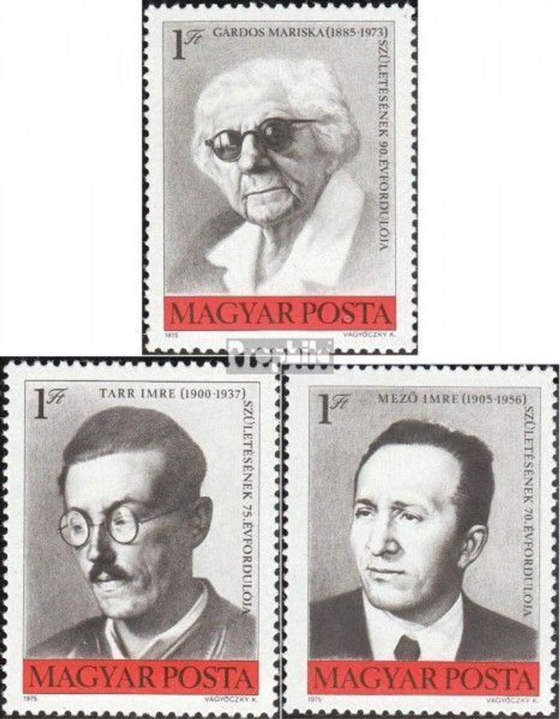 Briefmarken Ungarn 1975 Mi 3077A-3079A (kompl.Ausg.) postfrisch Bedeutende Ungarn