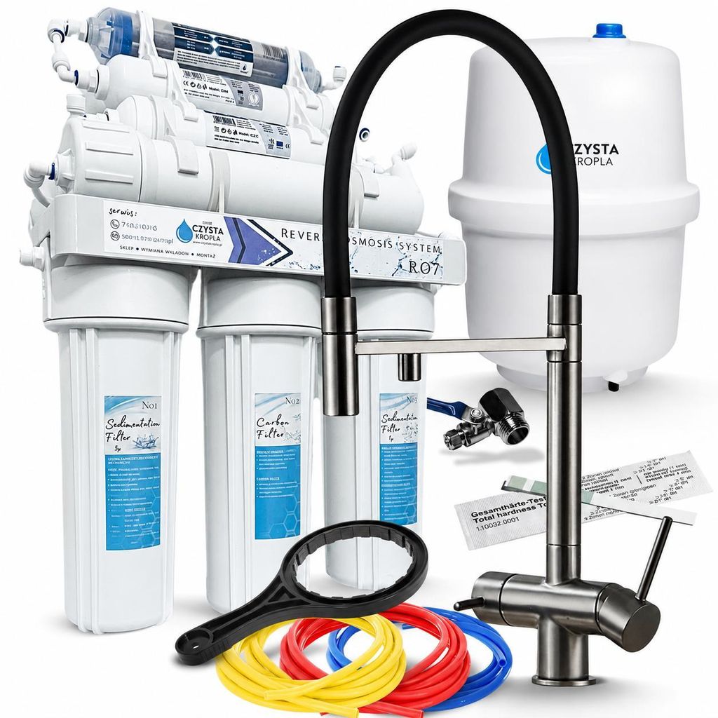 Wasserfilter-Set Ari RO7 3-Wege Küchenarmatur Grafit