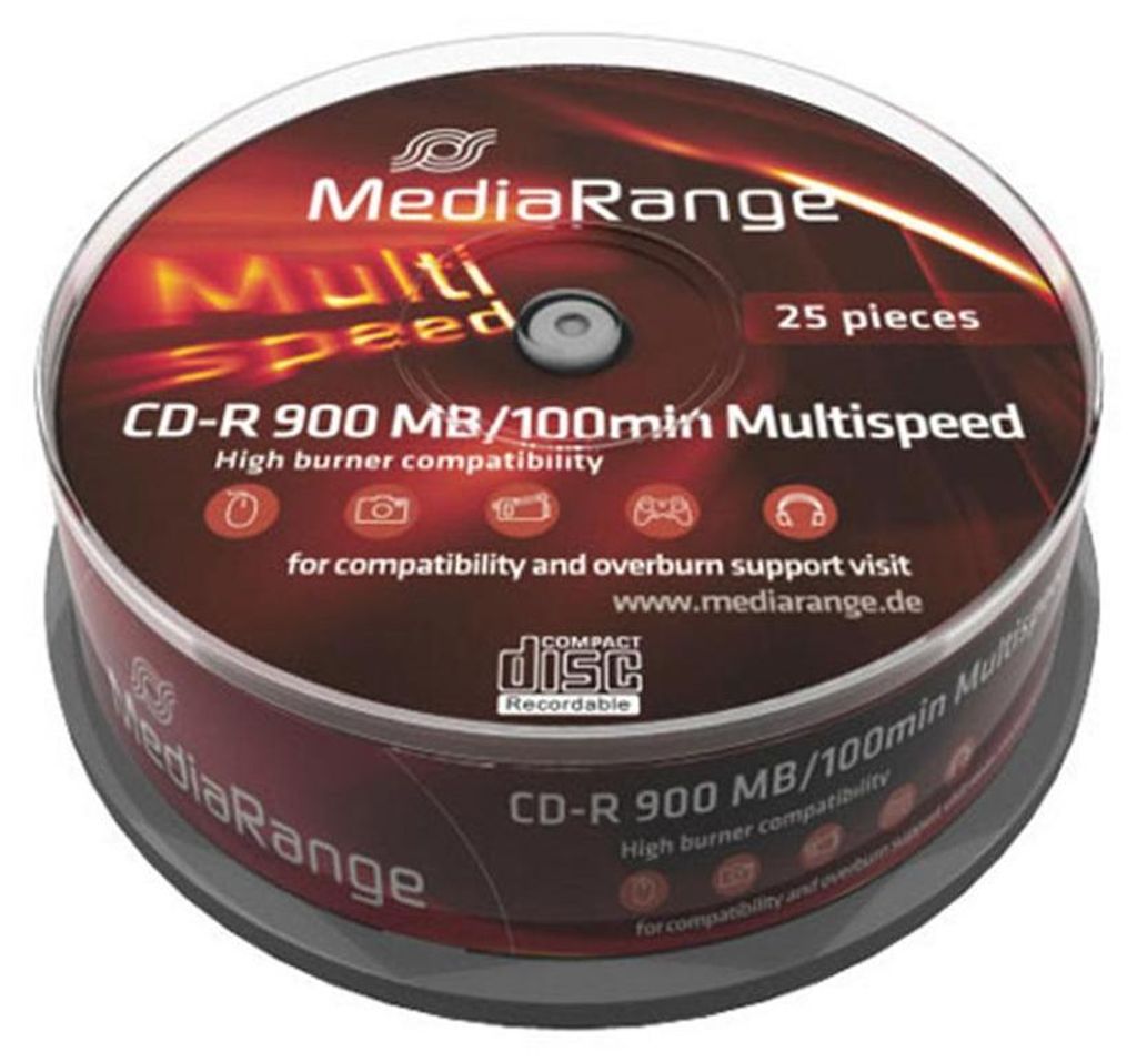 CD-R grezzi MediaRange CD-R, 900MB, 48x, 25x fuso Immagine del prodotto 