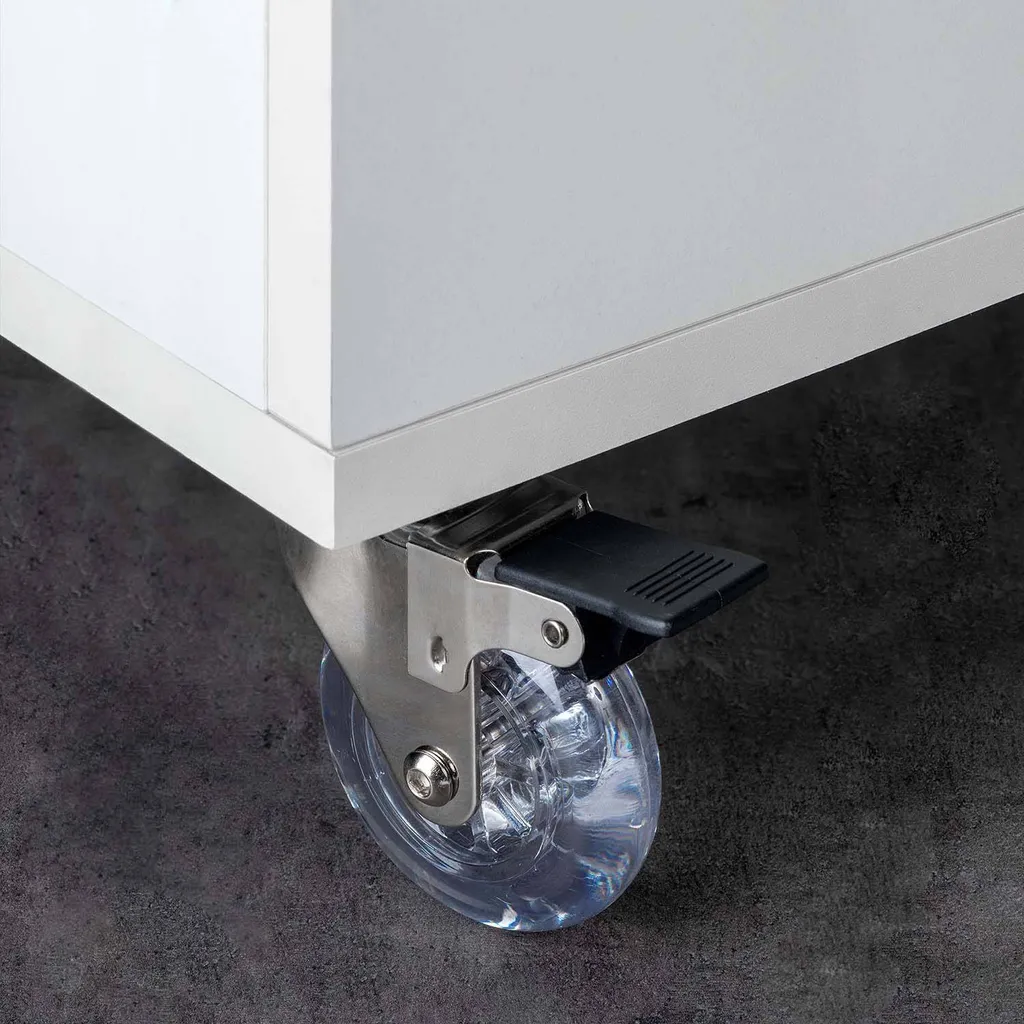 Kit de 4 roulettes transparentes Slip D75 avec platine de fixation - 4