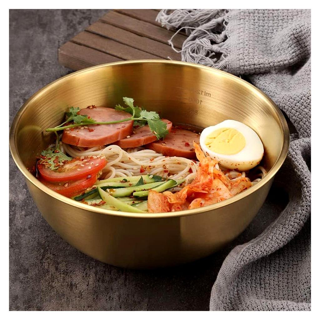 Edelstahl Schüssel Rührschüssel Nudelschale Salatschüssel Teigschüssel Küchenschüssel mit Messmarkierung für Obst Salat Ramen Nudel Suppen ...