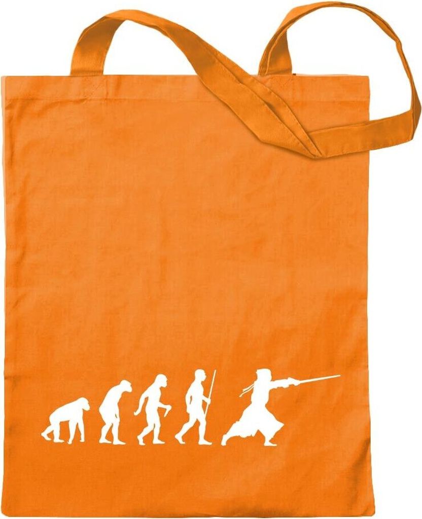 Kiwistar - Baumwolltasche - mandarin - Kendo Kenjutsu Evolution - Tragetasche Stoffbeutel Umhängetasche Langer Henkel