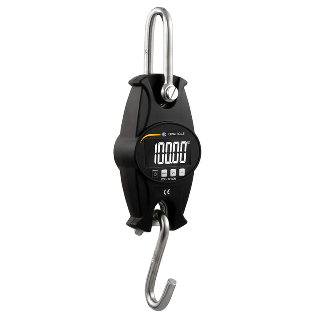 PCE Instruments PCE-HS 100N Hängewaage Wägebereich (max.) 100 kg|inkl.Schäkel+Haken|Genau ±1% v.Mb.|Metall|beleucht.LCD