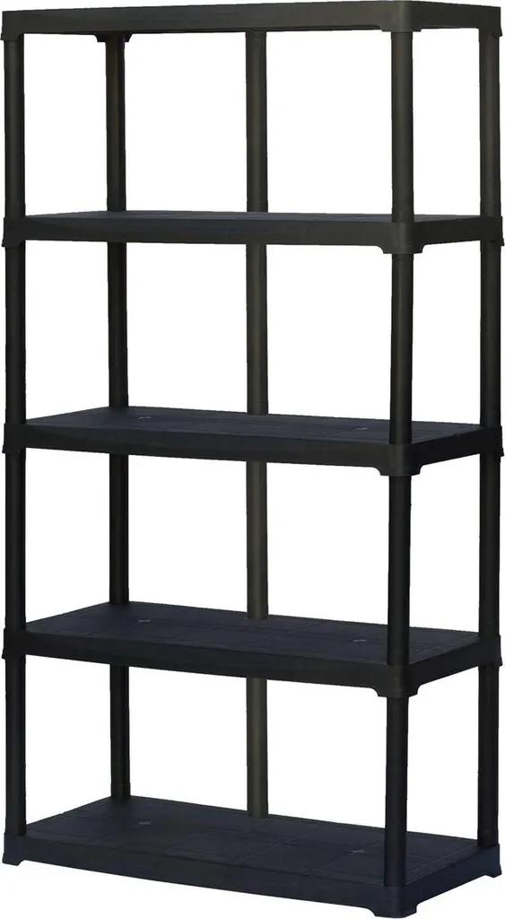Dmora Armadio da Esterno Aurelian 40x100x176h cm Nero Antracite, 4 Vani Resistente ai Raggi uv, Impermeabile Italy