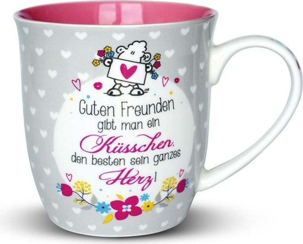 sheepworld Tasse "Guten Freunden gibt man ein Küsschen, den Produktbild 