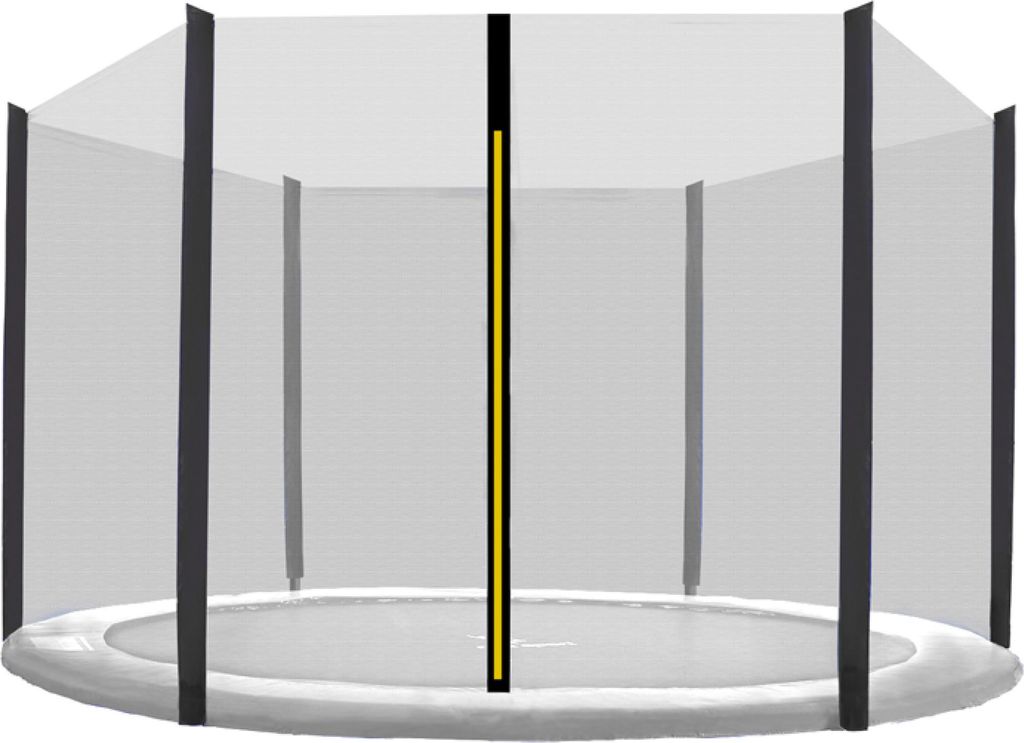 Aga Sicherheitsnetz für Trampolin 250 cm 8 ft für 6 Stangen Schwarzes Netz / Schwarz