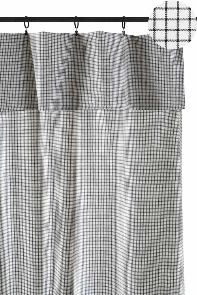 Rideau Gustave Caviar 280x140 cm en coton bio tissé robuste