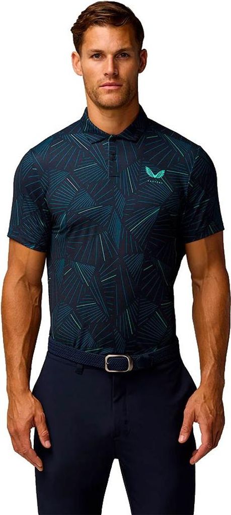 Castore Club Swing Printed Kurzarm-poloshirt Blau S Herren Blau S