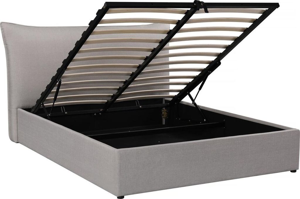 Doppelbett mit Bettkasten "Megeve" 140 x 200 cm - Grau