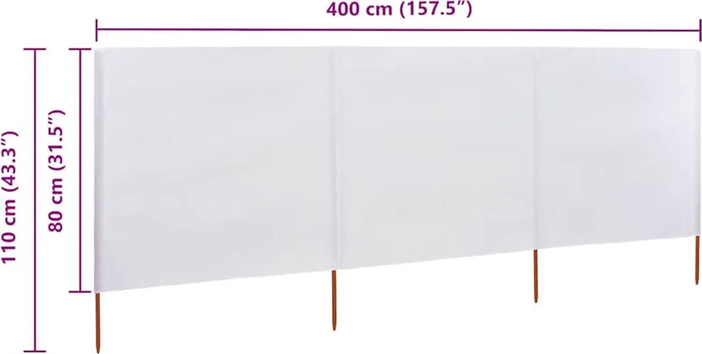 Tissu brise-vent blanc sable 400 cm haute résistance pour extérieur - 5