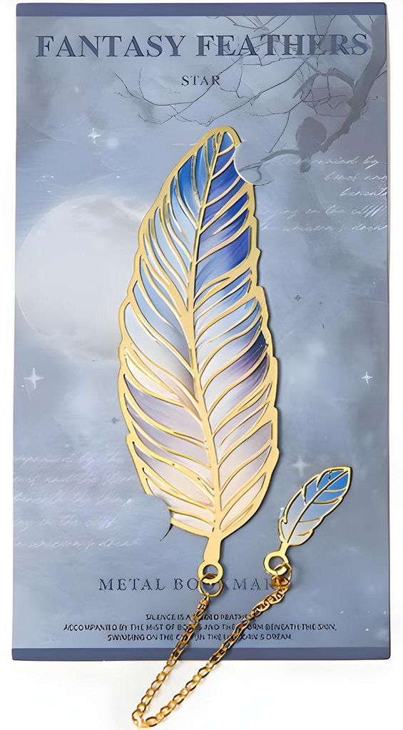 Elegantes Metallisches Lesezeichen ZK-40076 in Blau und Gold KP40076