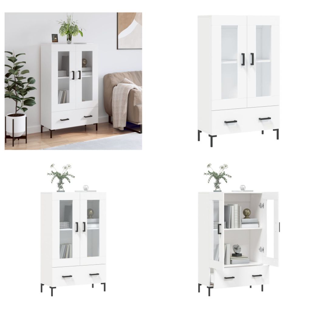 vidaXL Highboard Weiß 69,5x31x115 cm Holzwerkstoff - Highboard - Highboards - Sideboard - Schrank