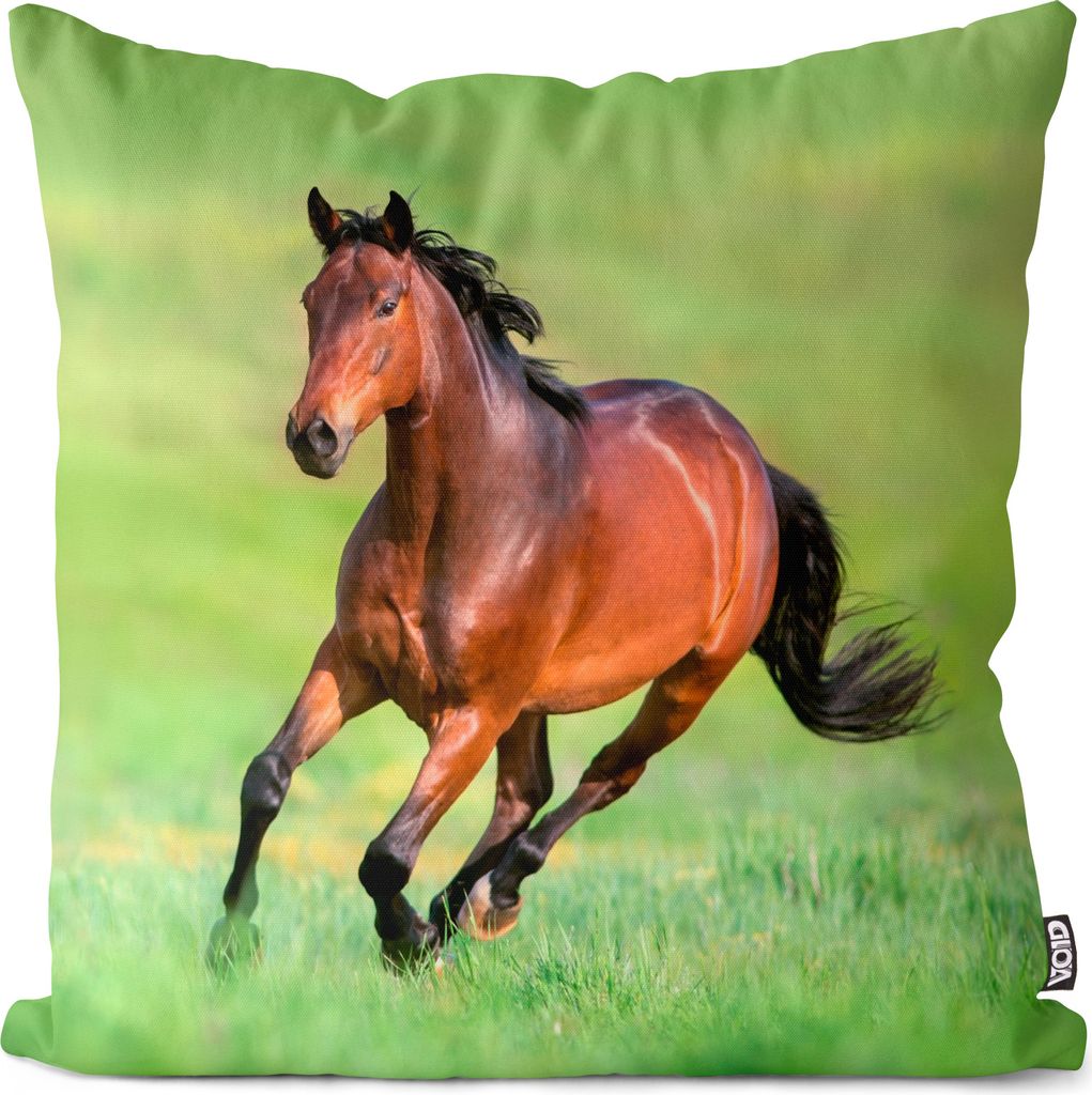 VOID Pferd braun Kissenbezug Kissenhülle Sofakissen Kissen Deko Outdoor-Kissen Dekokissen
