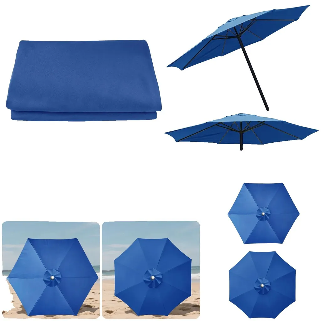 Housse de rechange parasol bleu roi 2,5m 6 baleines en polyester Oxford