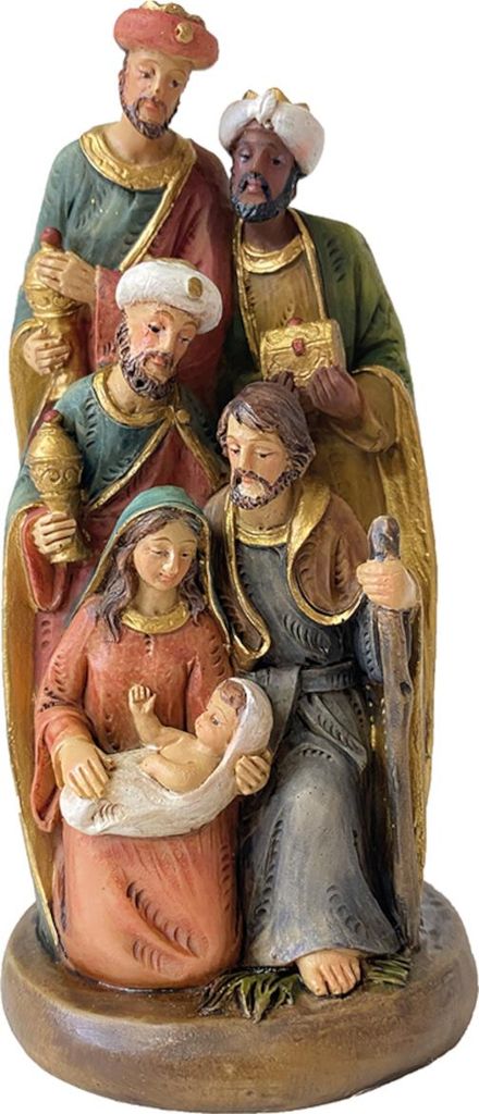 FADEDA Hlg. Familie, Krippenblock mit Könige / Höhe:12 cm / handbemalt / detailgetreue Krippen Figuren - Weihnachten Tisch Dekoration Krippe Zube...
