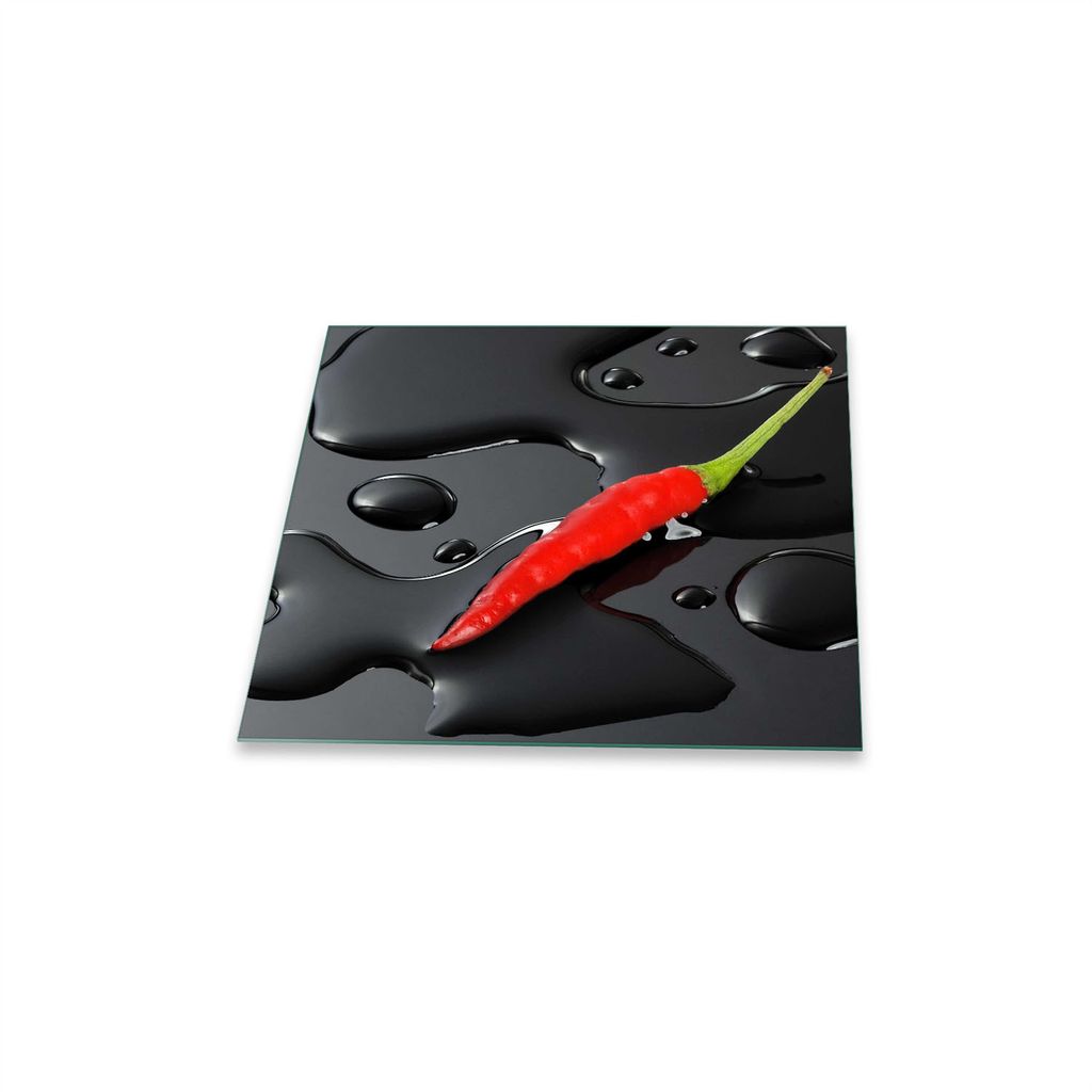 Herdabdeckplatte Abdeckung Glaskeramikfeld Abdeckplatte 1-Teilig 60x52 Chili Rot Glas