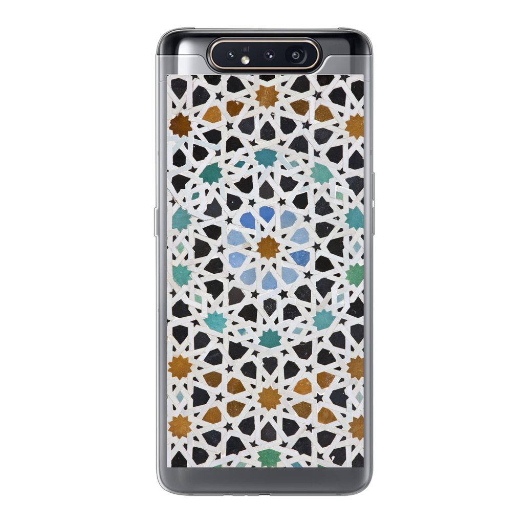MuchoWow Handyhülle Schutzhülle Hülle für Samsung Galaxy A80 Ein marokkanisches Mosaikdetail Silikon Softcase Handy Hülle - Schutzdeckel