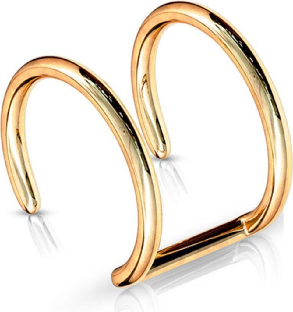 Fake Helix: Piercing Ohrklemme "2 Ringe" Rose Gold
