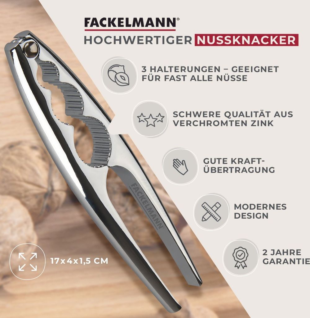 Fackelmann Nussknacker, hochwertiger Nuss-Knacker, robuster Produktbild 