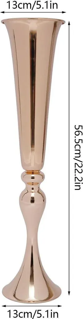 Supports Fleurs Stables pour Centre de Table - Vases Trompette Or Lot de 6 - 3