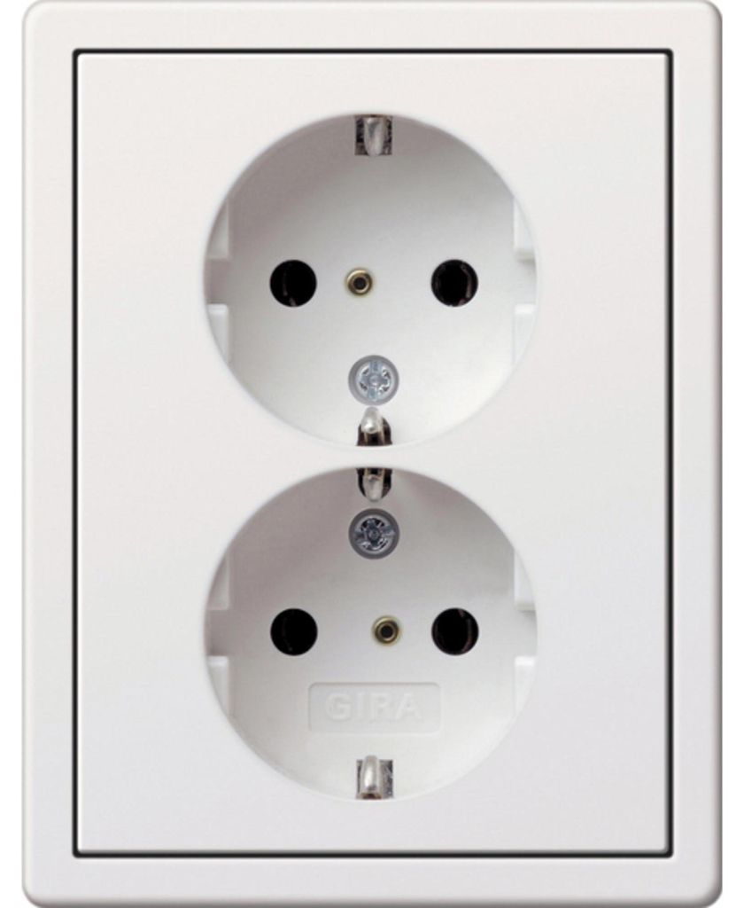 Prise double SCHUKO Gira avec cadre de recouvrement Gira Image du produit 