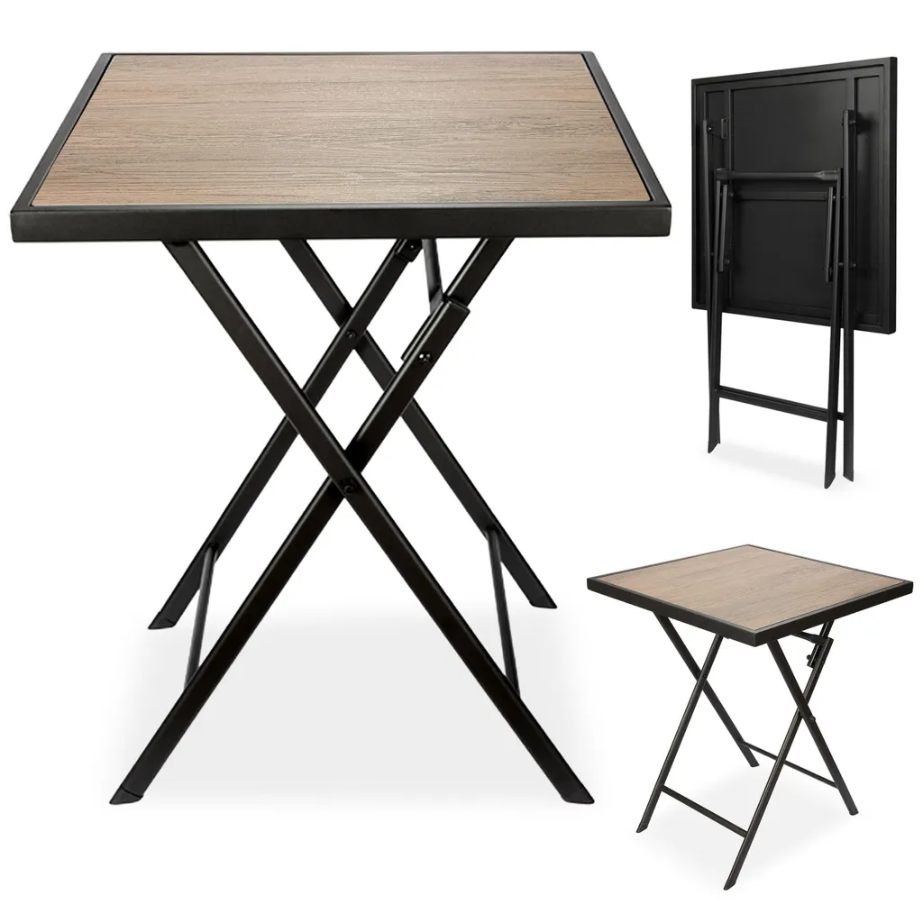Tavolo Pieghevole Campeggio BRUBAKER Bergamo 58x58 Metallo Marrone
