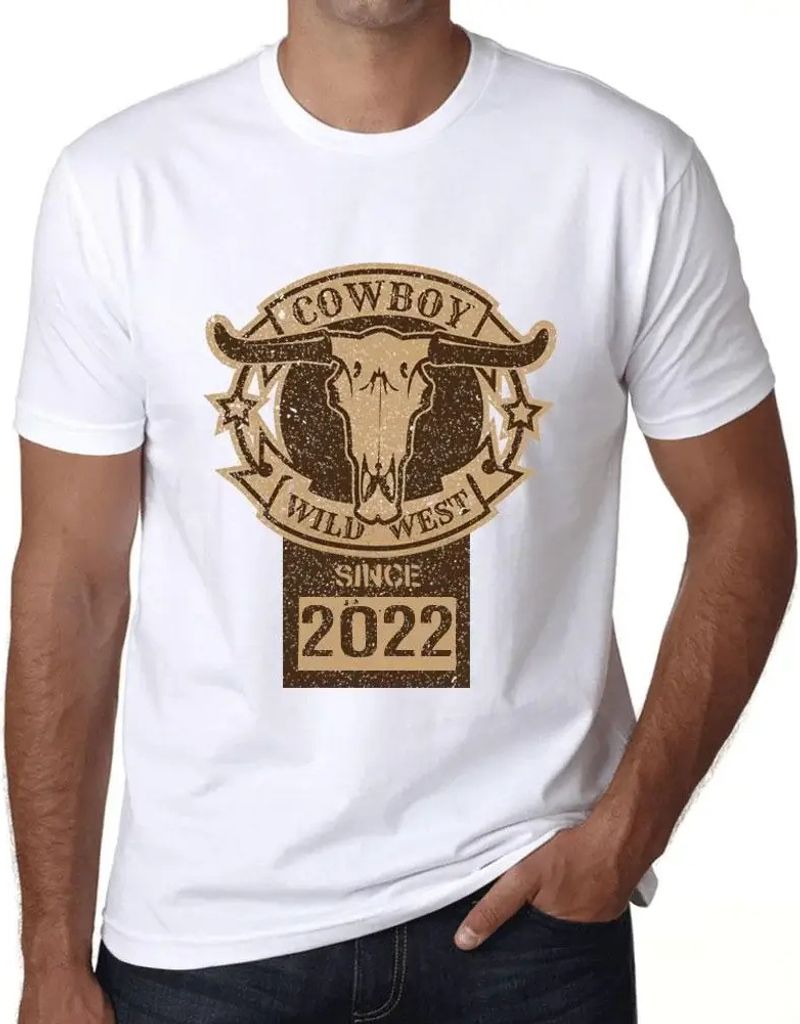 Herren Grafik T-Shirt Wildwest-Cowboy seit 2022 – Wild West Cowboy Since 2022 – Geschenk 2. Geburtstag Jahrestag 2 Jahre Jubiläum 2 Jährige Mann