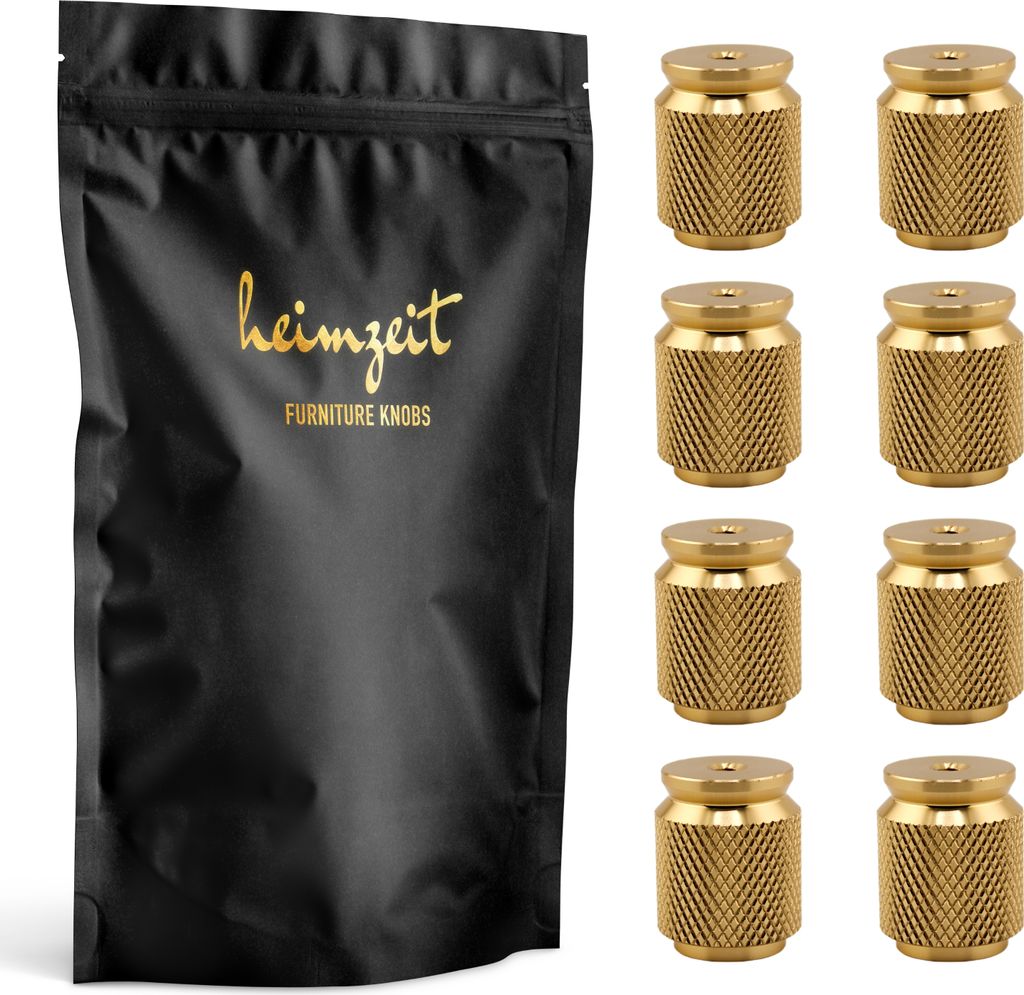 8x Möbelknöpfe Gold Schrankknöpfe Aluminium Möbelgriff Schubladenknopf Türknauf