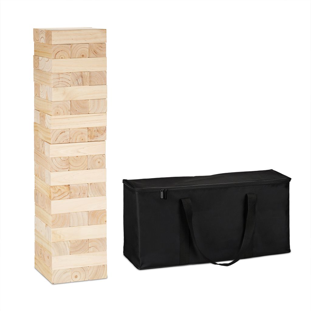 relaxdays XXL Wackelturm Holz