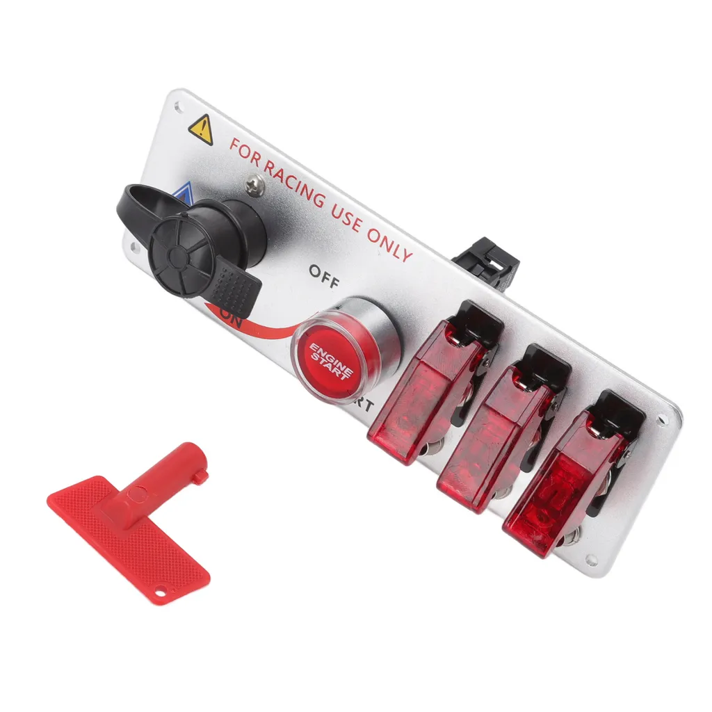 Panneau de commande d'allumage racing à bascule LED 12V universel