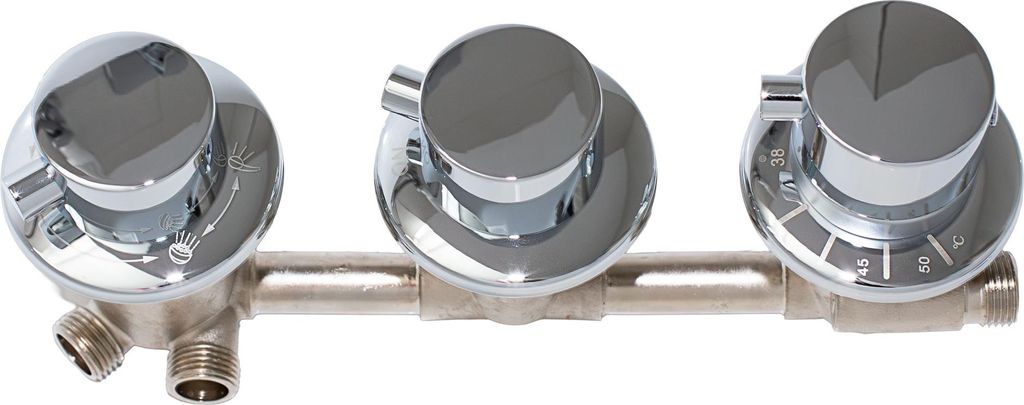 Ersatz Thermostat Armatur 4 fach Umschalter Dusche D46 10cm Produktbild 