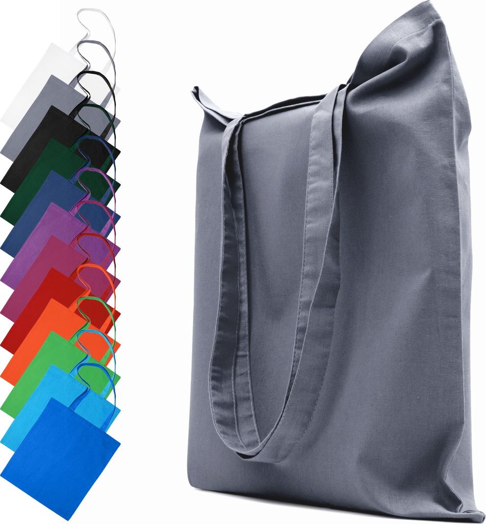 Stofftasche Baumwolltasche 28x32 cm Tasche Beutel Tragetasche Einkaufstasche Stoffbeutel, in Farbe: Grau