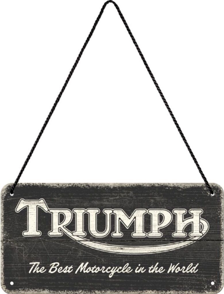 Nostalgic-Art - Hängeschild - Triumph - Triumph Logo Black Wood