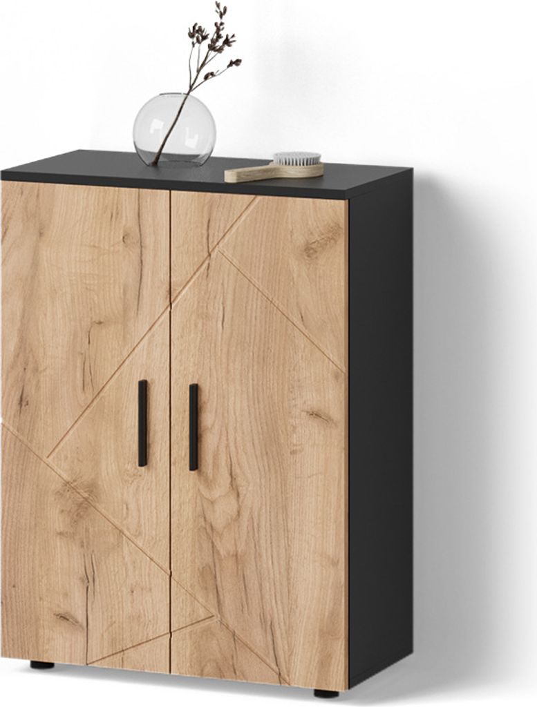 Midischrank Livinity Ronco Goldkraft Eiche/Anthrazit 60 x Produktbild 