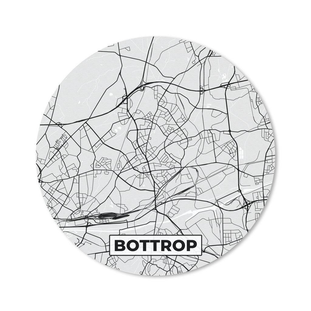 MuchoWow Mauspad Mousepad Bottrop - Karte - Stadtplan - Deutschland - Karte 20x20 cm - Mousepads - Maus Mat - Pad - Mausunterlage - Schreibtischm...