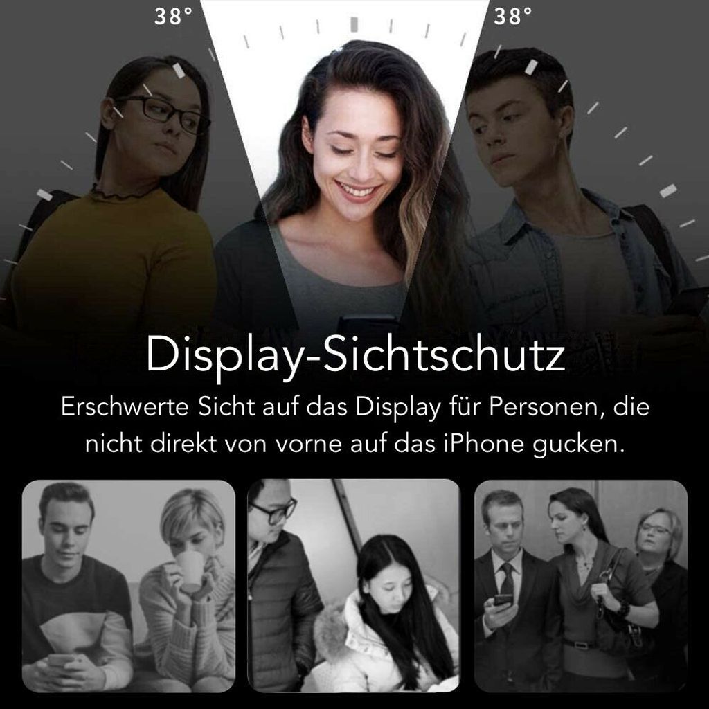 Privacy Panzerglas Für iPhone X/Xs/11 Pro (5.8") Privacy Produktbild 3