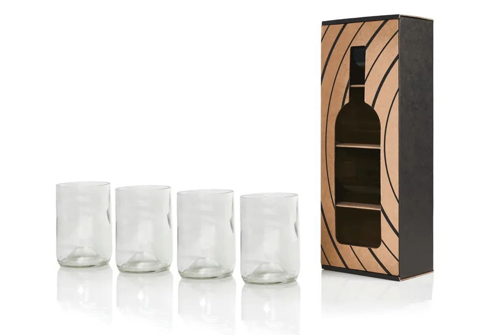 Leonardo Vesuvio Set 4 Bicchieri In Vetro Fatto A Mano 330 Ml - Forma Organica, Trasparenti, Lavabili In Lavastoviglie - Per Acqua, Succhi, Long Drink - 2