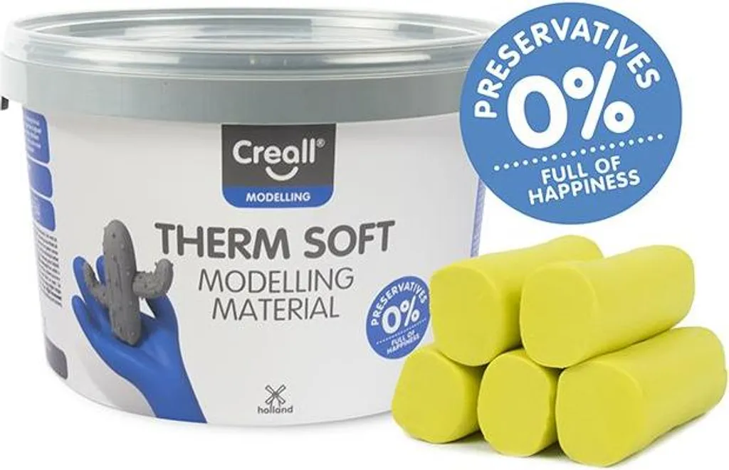 Pâte à modeler souple jaune Creall Therm Soft - Grand format 2 kg