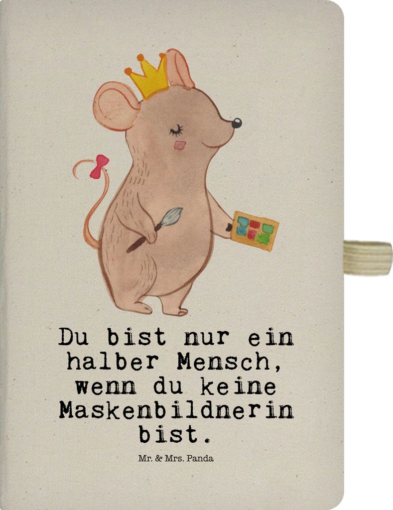 Mr. & Mrs. Panda Tagebuch Maskenbildnerin Herz - Transparent - Geschenk, Spruch, Skizzenheft, Journal, notizbuch a4, Kosmetikstudio, Beauty Salon, ...
