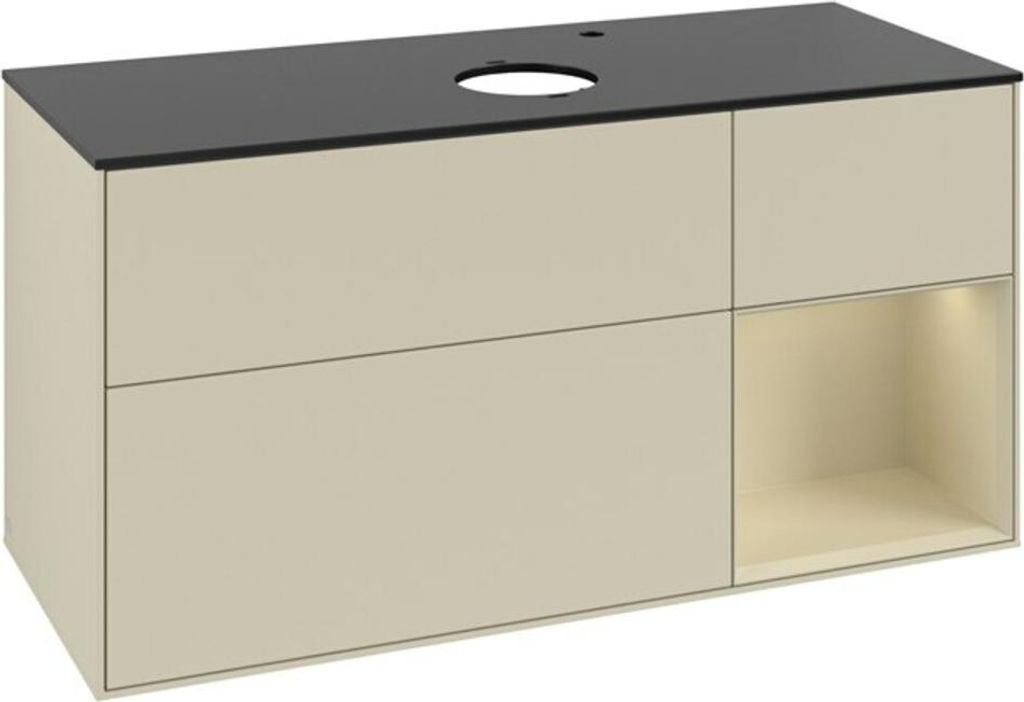V&B Waschtischunterschrank Finion 120cm, Pl b m, Rg si G m La, si Gr m Lac
