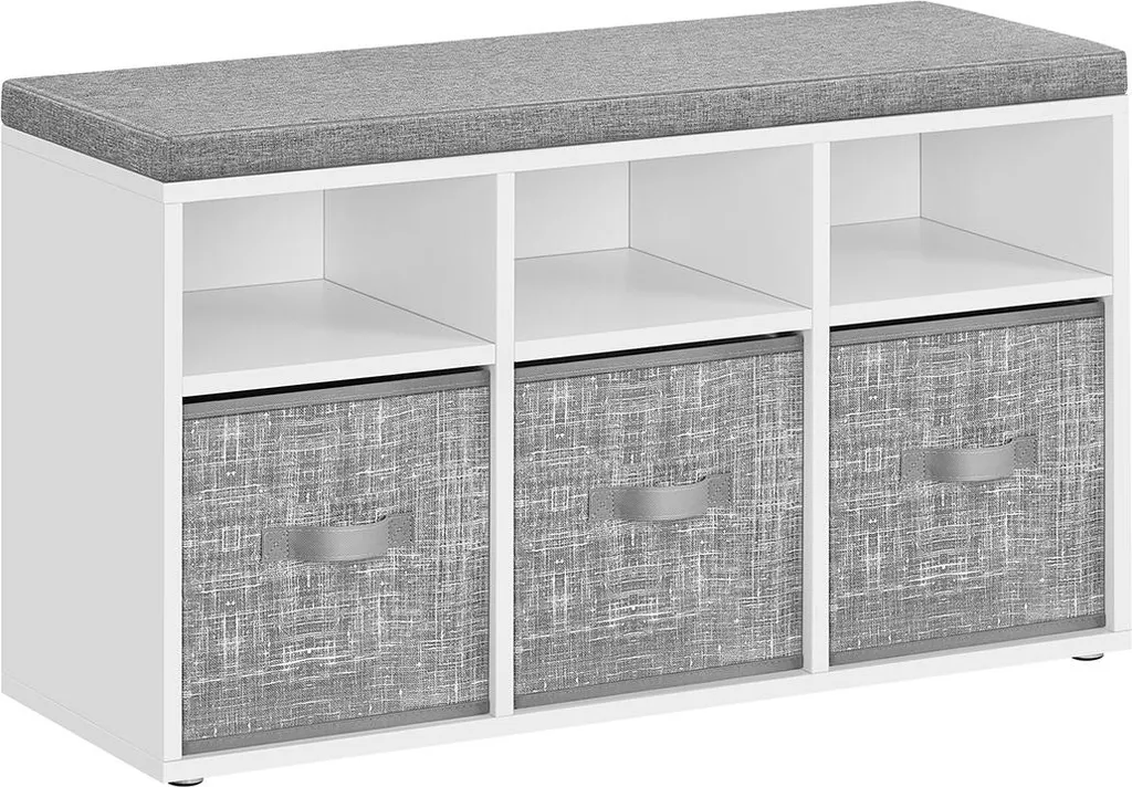 Rangement chaussures pour entrée avec banc d'assise 6 compartiments