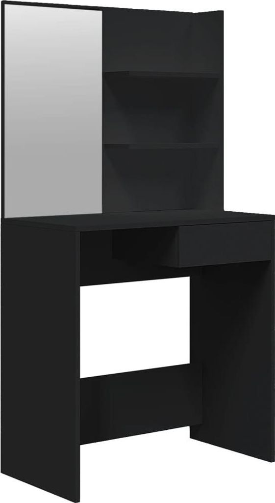 vidaXL Toaletní stolek se zrcadlem černý 74,5x40x141 cm Obrázek produktu 